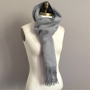 Icy Blue Alpaca Fringed Scarf - 80" long! 🦙